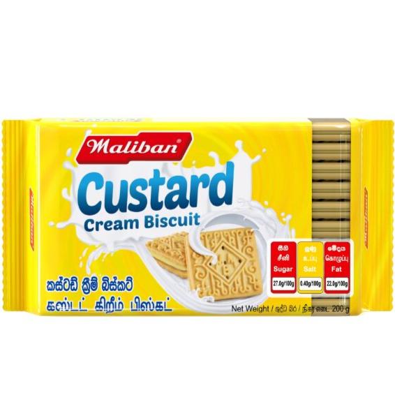 Custard Cream Sandwich Biscuit - Maliban - 200g