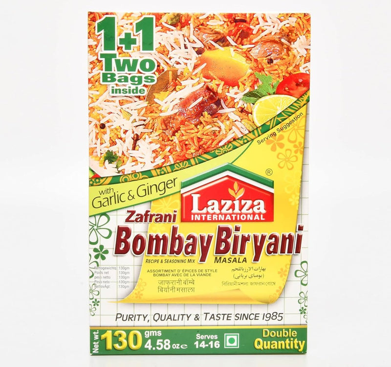 Zafrani Bombay Biriyani Masala with Garlic&Ginger - Laziza - 130g
