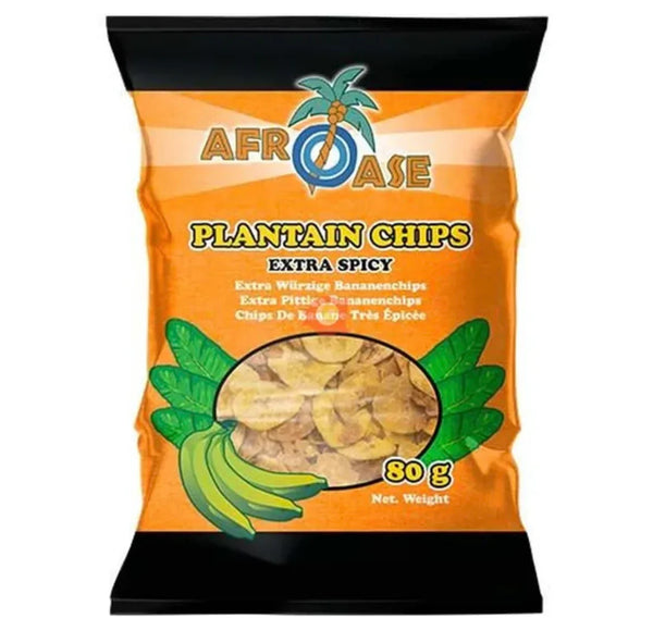 Plantain Chips Extra Spicy - Afroase - 80g