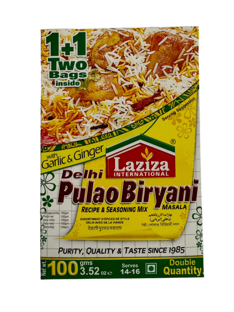 Delhi Pulao Biryani Recipe & Seasoning Mix Masala - Laziza - 100g