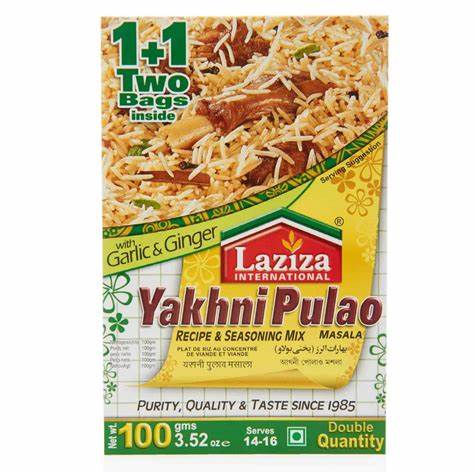 Yakhni Pulao Masala with Garlic & Ginger - Laziza - 100g