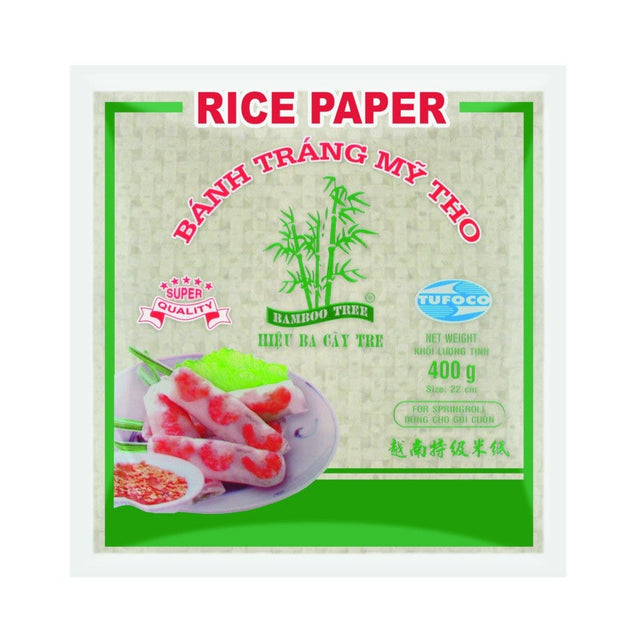 Rice Paper Spring Roll Square 22cm - Bamboo Tree - 400g