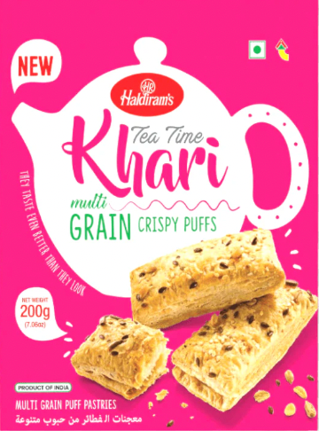Tea Time Khari Multi Grain Crispy Puffs - Haldiram's - 200g