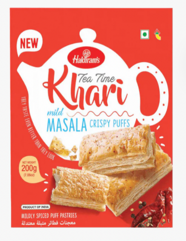Tea Time Khari Mild Masala Crispy Puffs - Haldiram's - 200g