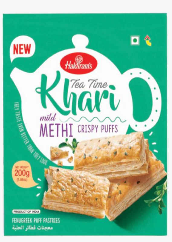 Tea Time Khari Mild Methi Crispy Puffs - Haldiram's - 200g