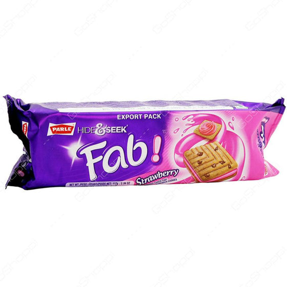 Fab Strawberry Hide & Seek Biscuits - Parle - 112g